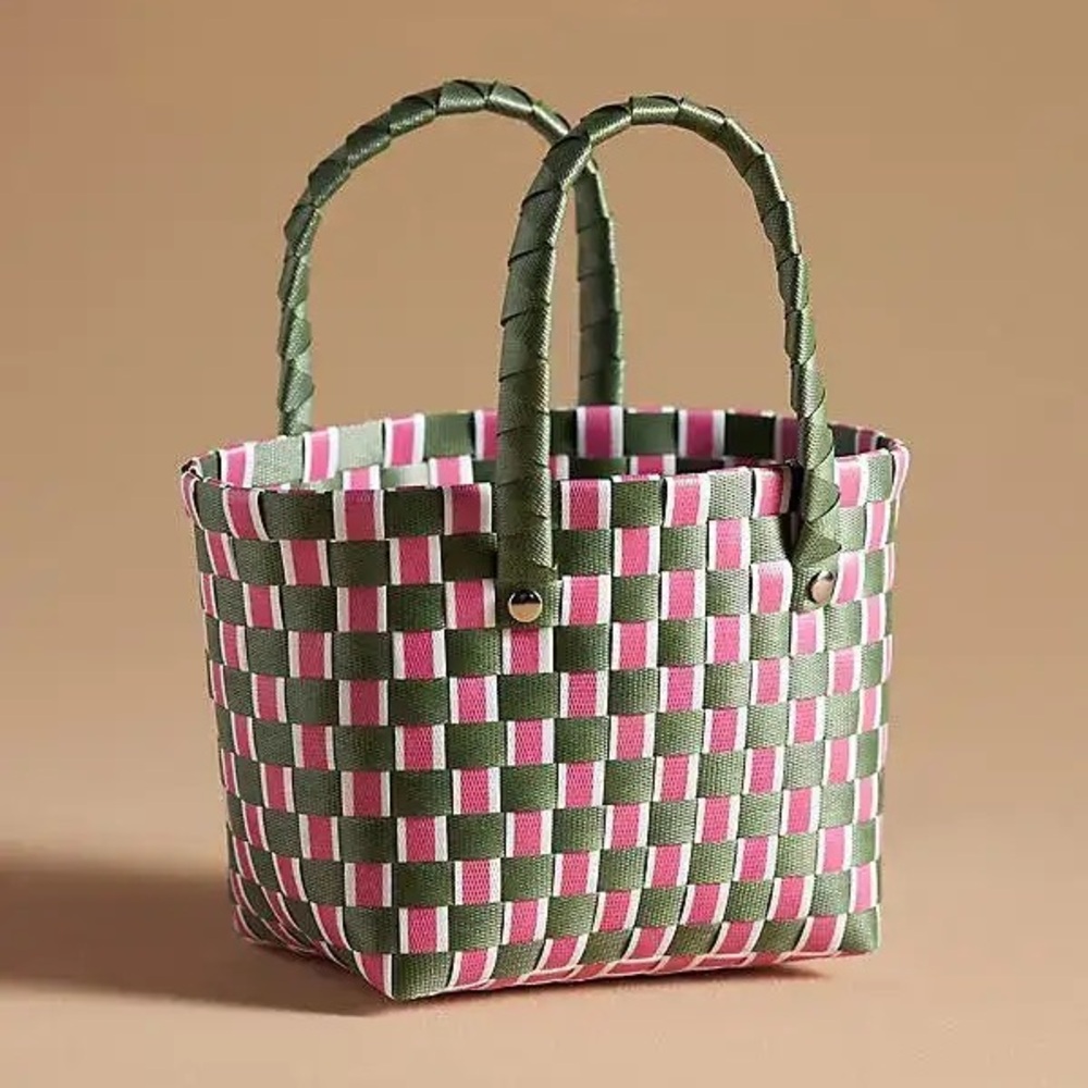 Anthropologie Woven Basket Tote Bag